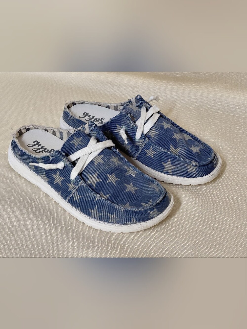 Gypsy Jazz Denim Star-Print Casual Loafers Womens Size 7.5